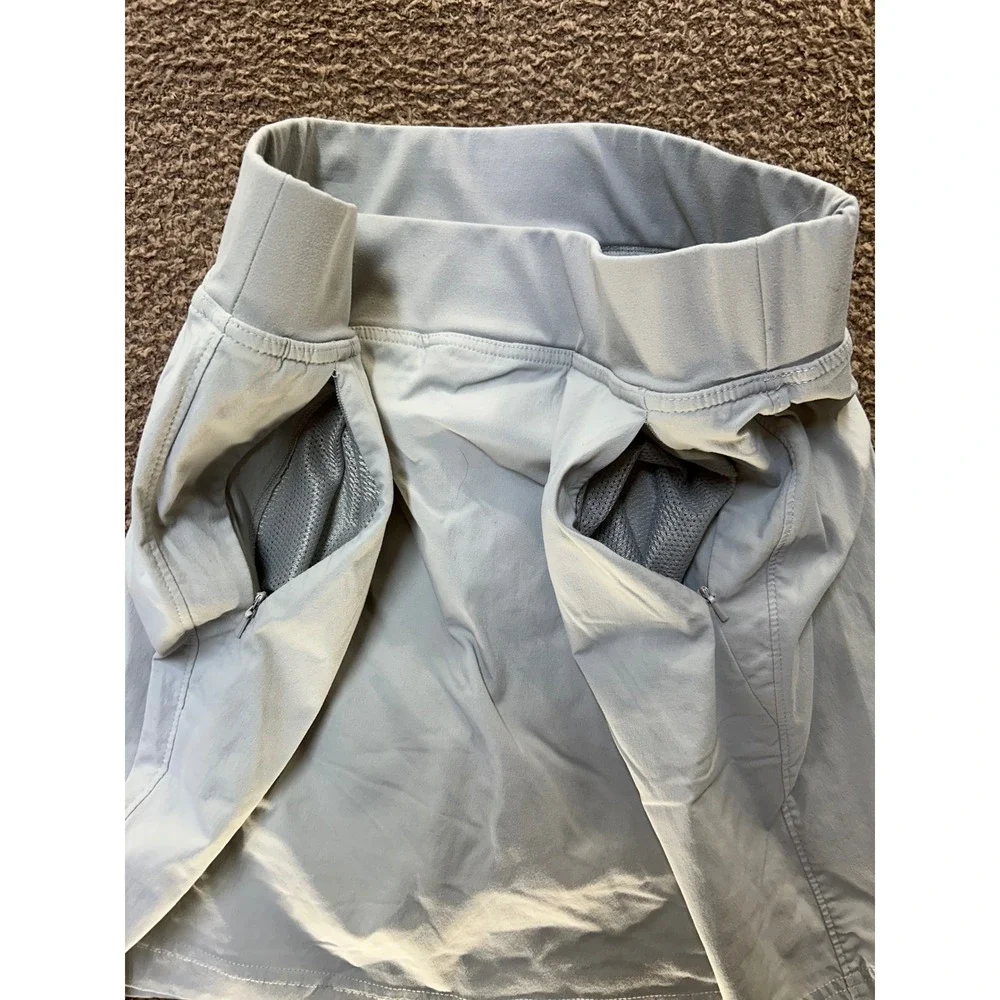 Eddie Bauer Travex Skort Light Blue Grey Hiking Athletic Skirt Womens 8